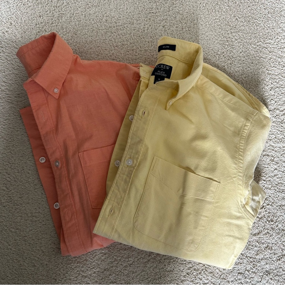 BUNDLE J.Crew & Express Men's Orange and Yellow Shirt